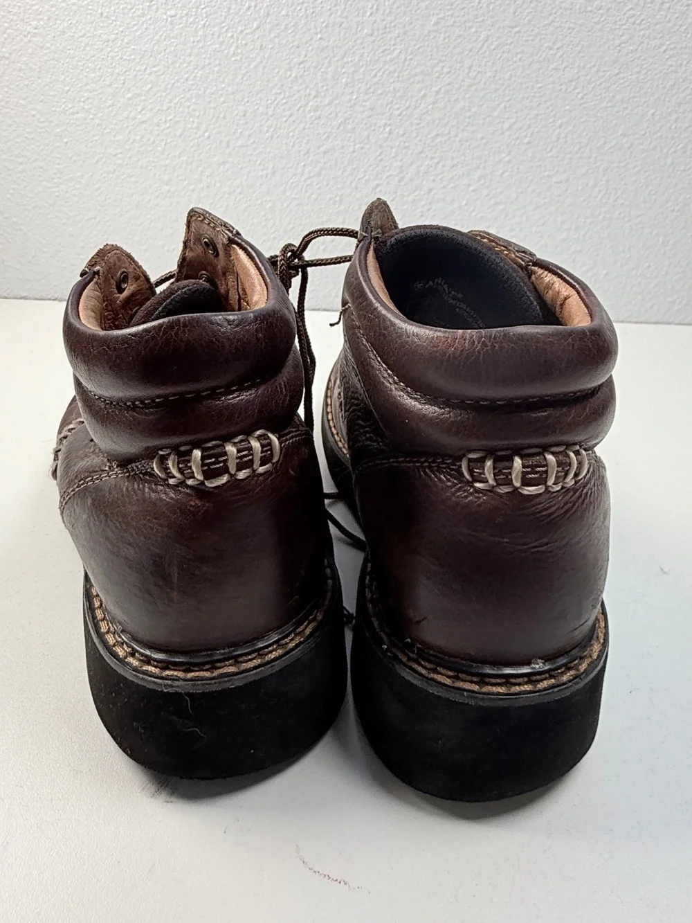 Ariat Mens 8.5 B Brown Leather Lace Up Ankle Work Boots Rugged Lug Sole